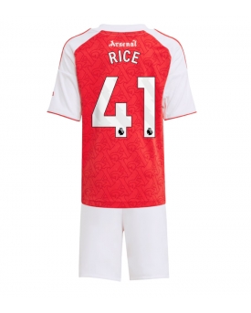 Billige Fotballdrakt Arsenal Declan Rice #41 Replika Hjemmedraktsett Barn 2025-26 Kortermet (med bukser)